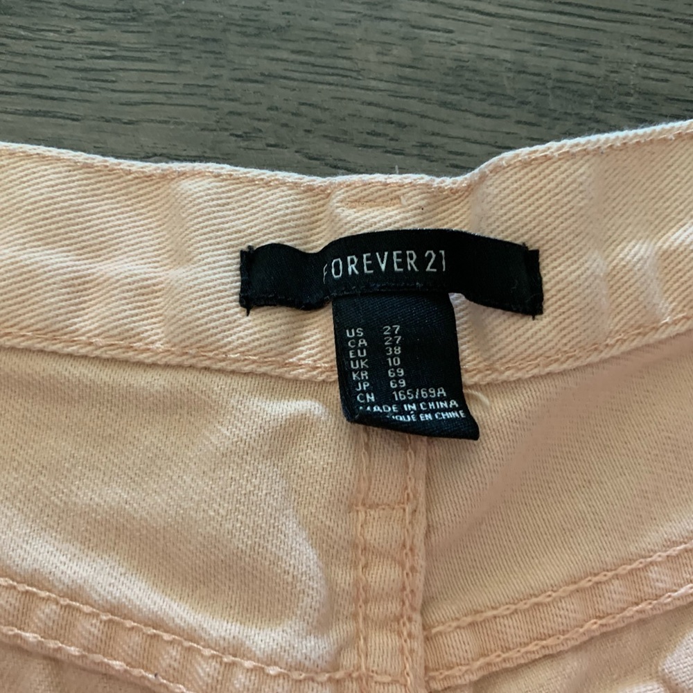 Forever 21 Pastel Salmon Distressed Studded Shorts - Picture 3 of 5